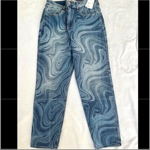 hollister patterned mom jeans